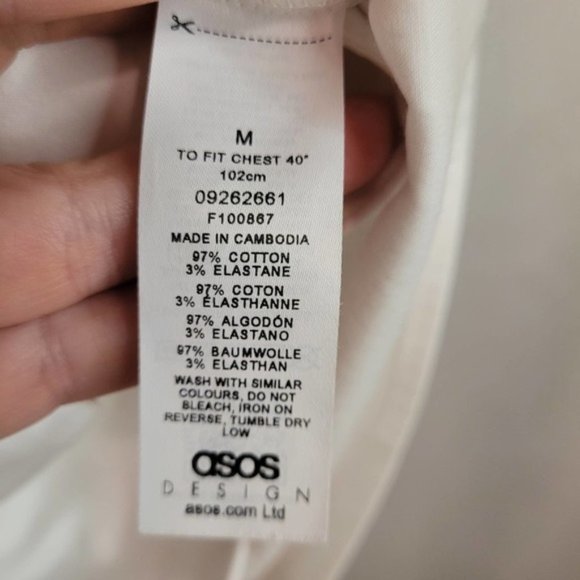 Asos white long sleeved button up blouse - Picture 4 of 6